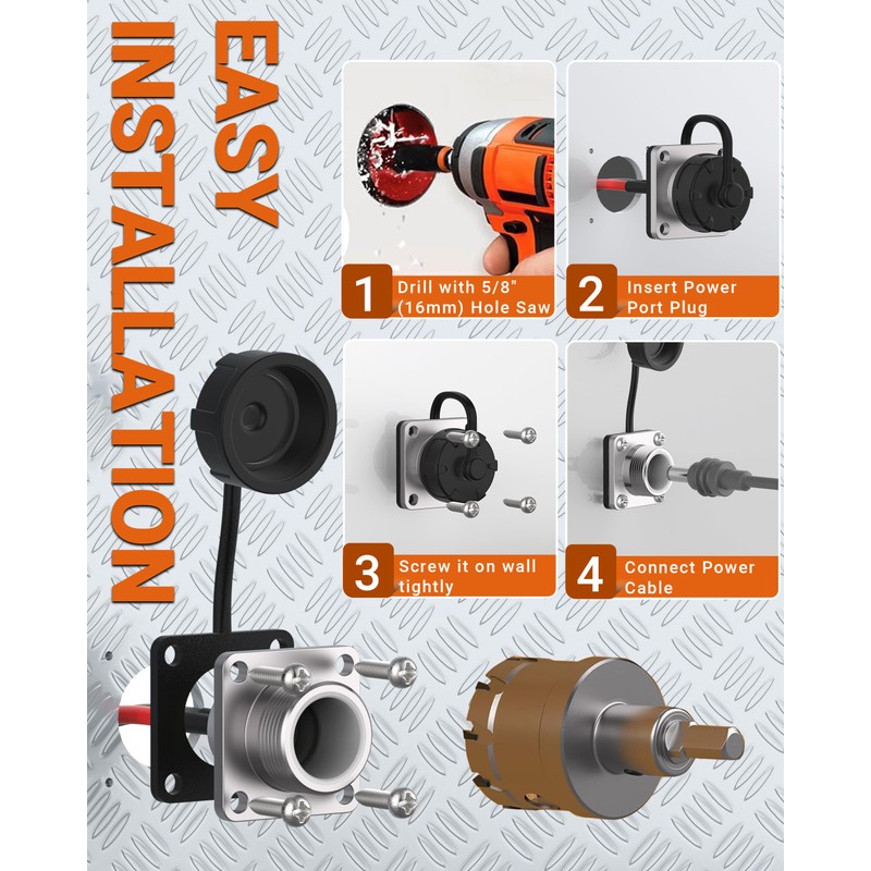 Waterproof RV Wall Pass Through Kit for Starlink Mini, Aluminum
