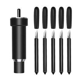 CAREOR 5Pcs Premium Fine Point Cut Blade Deep Cut Blade and Housing Replacement Cutting Blade Compatible with Cricut Maker 3/Maker/Explore 3/Explore Air 2/Air/One/Venture (Black)