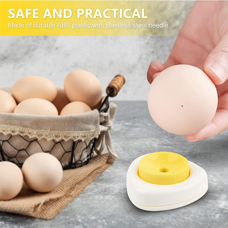 2 Pcs Egg Pricker for Boiled Eggs, Semi-Automatic Egg Piercer