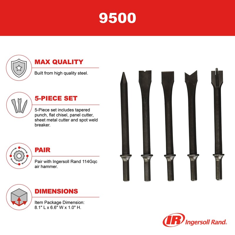 Ingersoll Rand 9500 Chisel Bit Kit for 114GQC Edge Series