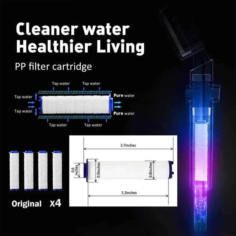 ANTOWER LED Shower Head with Handheld High Pressure Shower Heads