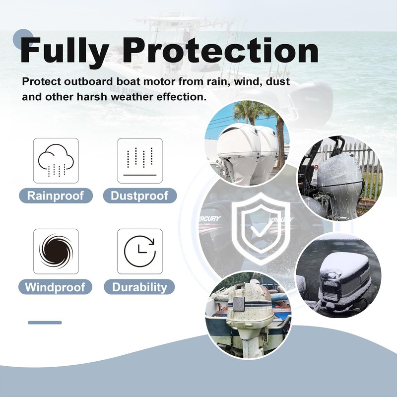 Explore Land Outboard Motor Cover - Waterproof 600D Heavy Duty