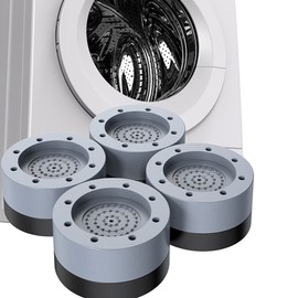 Pack of 4 Anti-Vibration Washing Machine, Universal Washing Machine Feet Pad, Foot Pads, Rubber Antivibration Mat for Washing Machine/Dryer/Furniture (Grey)