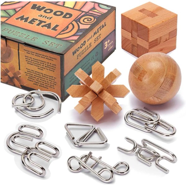 Does not apply Brain Teasers Metal and Wooden Puzzles for