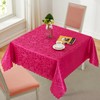 HommxJF Wave Scroll Damask Jacquard Rectangle Hot Pink Tablecloth 60"x84"，Wipeable