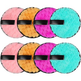 Pack of 8 Washable Make-Up Pads, 11.5 cm, Microfibre Make-Up Wipes, Reusable Cotton Pads, Make Up Remover Pads for Facial Cleansing (4 Colours)