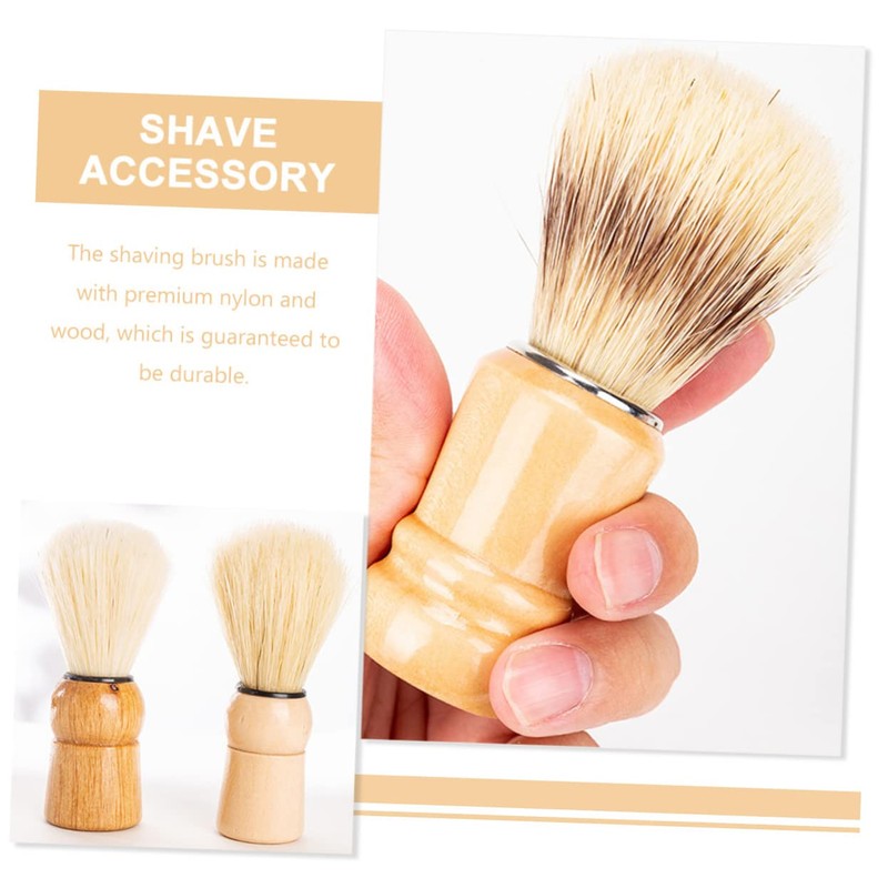 TOVINANNA 2 Pack Shave Brush Men's Haircare Wood Handle Beard