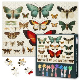 Puzzles for Adults 1000 Pieces, 19th Century Entomological Collections Jigsaw Puzzles, Butterfly Adult Puzzle for Adults, Educational Fun Games or Toys for Elders Friends 20X27 INCH