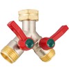 DINGBAI Garden Hose Splitter High Flow, 3/4”GHT Inlet Brass Heavy