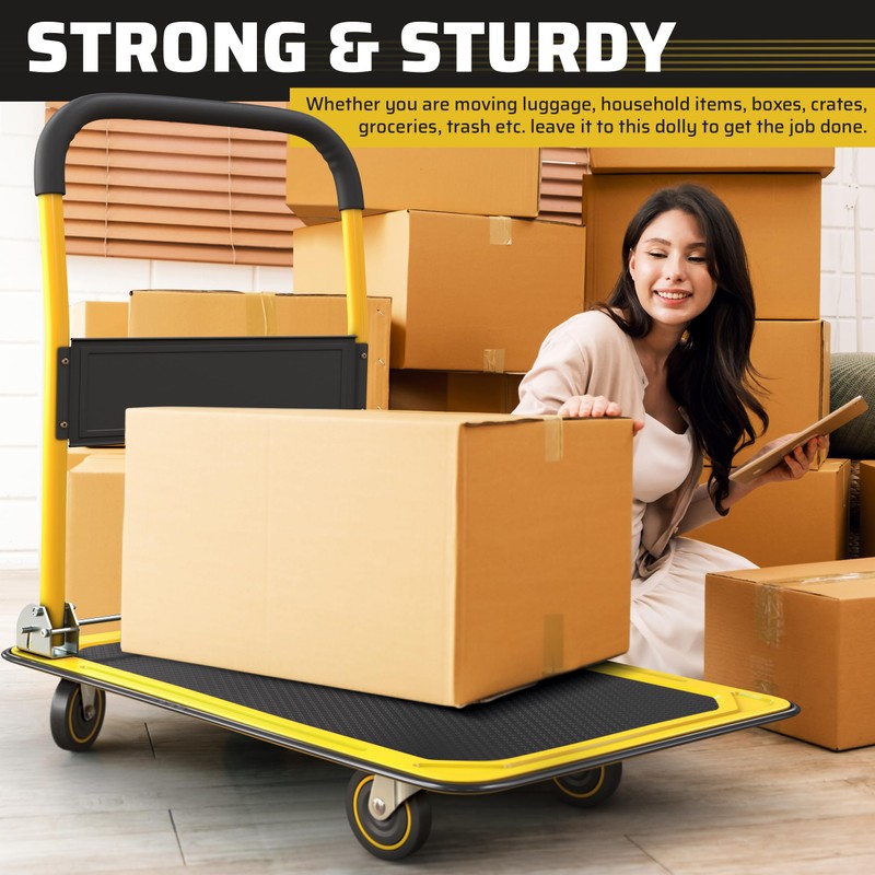 Heavy Duty Foldable Push Cart Dolly | 660 lbs. Capacity