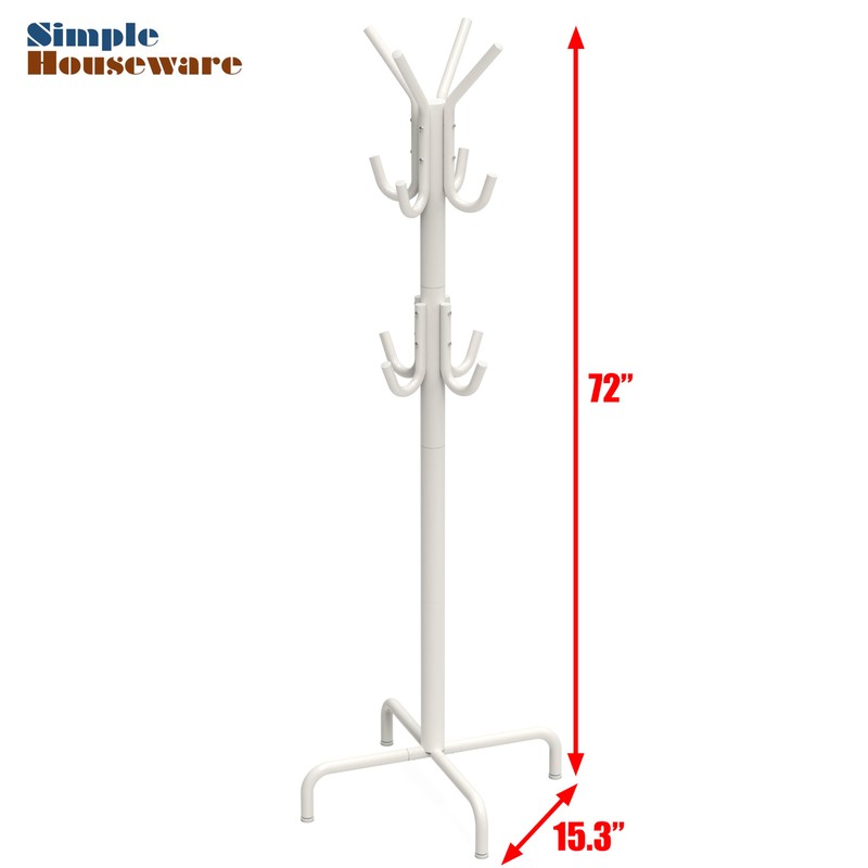Simple Houseware Standing Coat and Hat Hanger Organizer Rack, 12