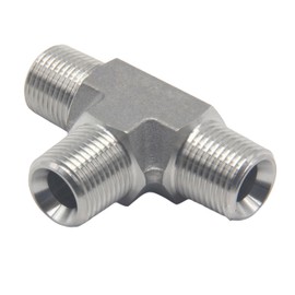 HFS(R) 304 Stainless Steel Forged Pipe Fitting Street Tee - Male MNPT 3-Way Tee Stainless (1/2" Male NPT)