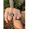 Harlembling Big 2.6ct Emerald Cut MOISSANITE Solitaire Mens Real Solid