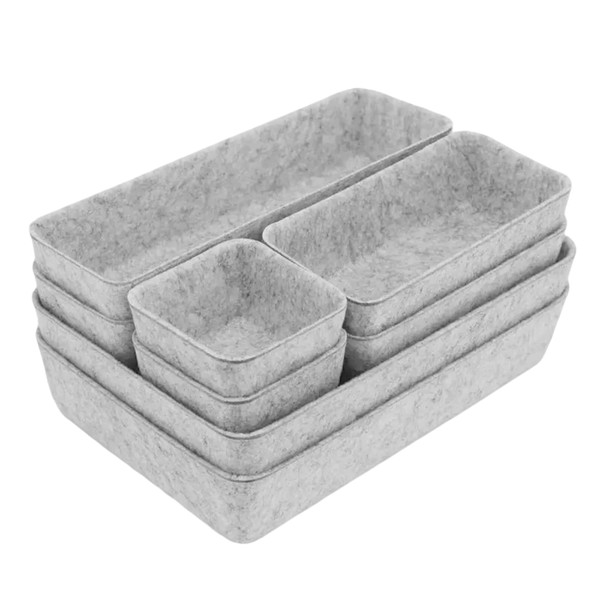 lisetar 8-Piece Drawer Organiser Set, Eco-Friendly Felt Material Desk Organiser
