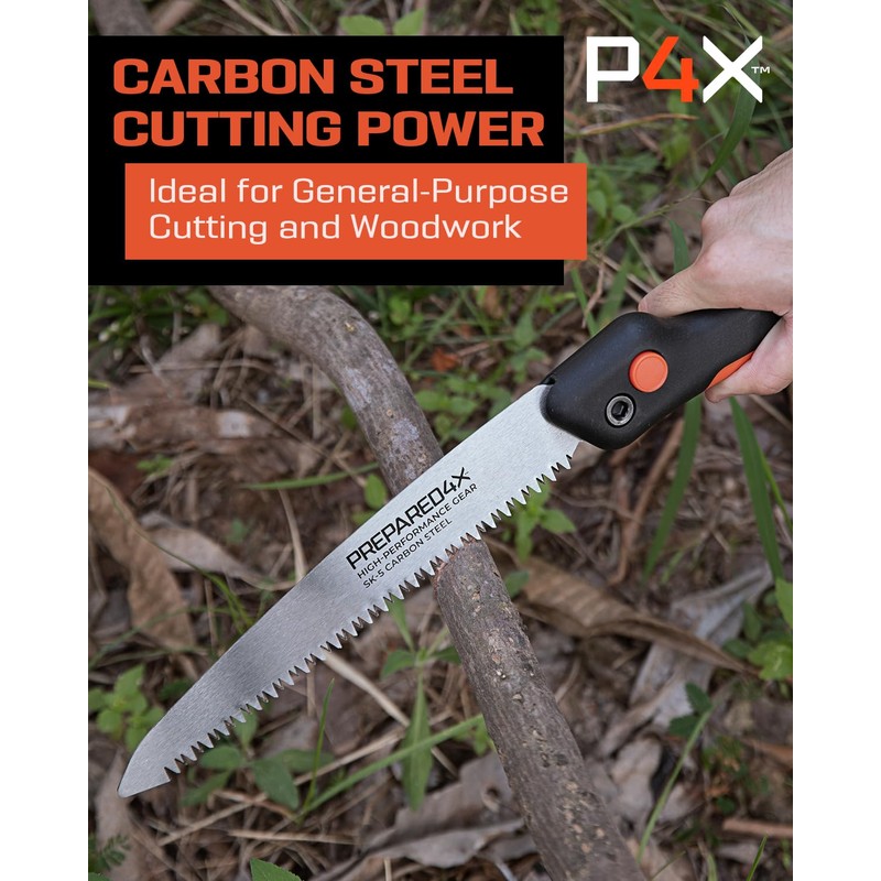 Prepared4X Folding Saw - 8.5" Camping Saw for wood cutting