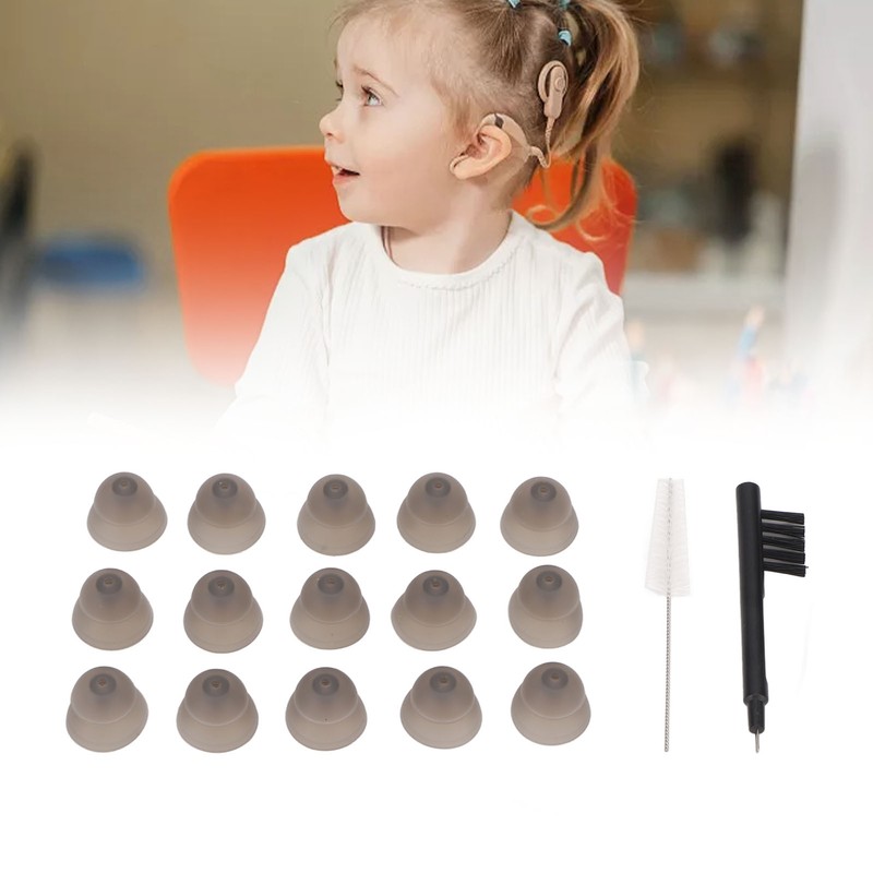 Hearing Amplifier Plugs Double Layers Silicone Ear Plug Tips Dome