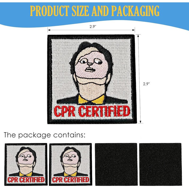 CPR Certified Patch, 2 Pcs Embroidered Morale Patches with Hook