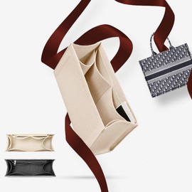 Lckaey purse insert for book tote book small tote organizer organizer 2008beige-L