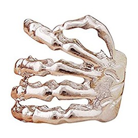 Goldenchen Chic Skeleton Hand Ear Cuff Silver Plated Ear Bone Personality Clip Earring