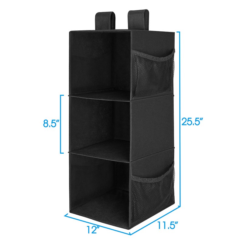 MAX Houser 3-Shelf Hanging Closet Organizer, Hanging Sweater Organizer, Foldable