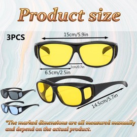 3 Pack Driving Glasses, Retro Wrap Around Glasses,Reduce Harsh Headlight Glare & Enhance Clarity for Night Driving, Lightweight & Comfortable Fit for Men and Women