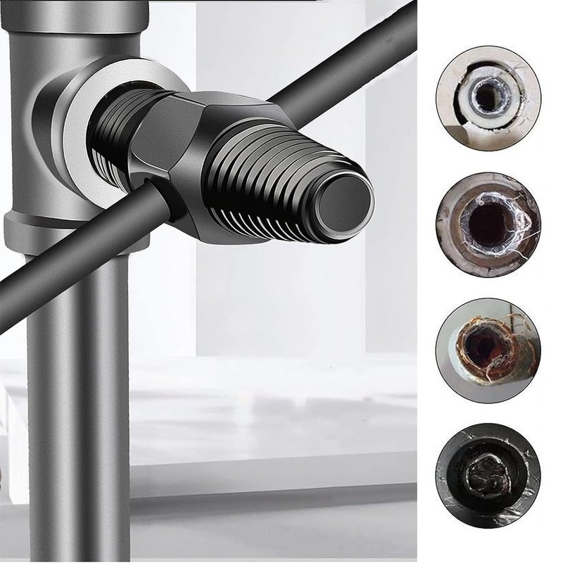 Shallho Double Head Pipe Screw Extractor, Water Pipe, Damaged Screws,