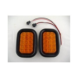 United Pacific Amber 15 LED Rectangle Marker Park Turn Signal Lights/Grommets/Wire Pigtails