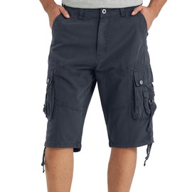 VOPOKER Men’S Cargo Short Relaxed Fit Cotton Classic Twill Multi Pocket Casual Hiking Outdoor Charcoal Grey 42