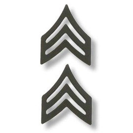 Army Sergeant E-5 Pin-On Rank Pair - Black