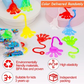 FNS 40 piezas de manos adhesivas para niños, clase de San Valentín, regalo de intercambio de tesoros, caja elástica del tesoro de juguete, premio de aula, mini juguetes para estudiantes.