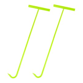 Iweshal Handy Lifting Hook, 2-Pack Heavy Duty 32" Manhole Cover Hook, Solid Steel Chrome Plated Lifting Hook, Lift Manhole Covers, Hooks for Moving Lifting and Pulling (2 Sections Design)