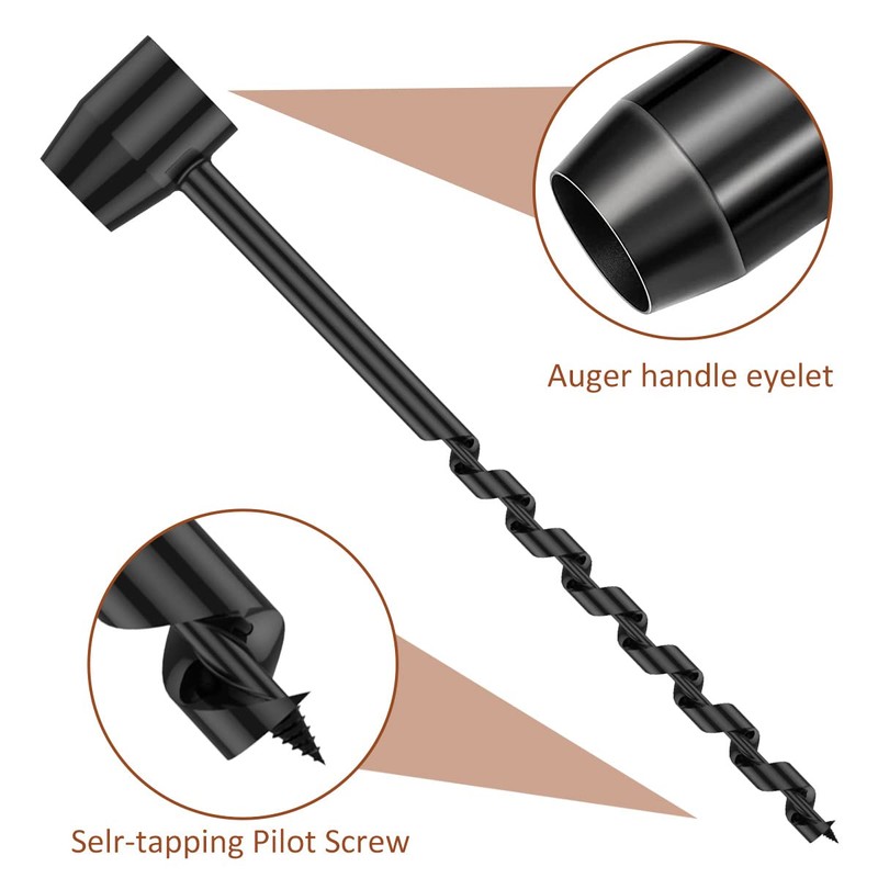 Abizarch Bushcraft Hand Drill Carbon Steel Manual Auger Drill Portable