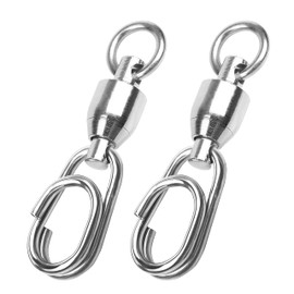25pcs Ball Bearing Fishing Swivels with Oval Split Rings Power Clips Quick Change Snaps Connector Stainless Steel Solid Rings Fishing Tackle,0#