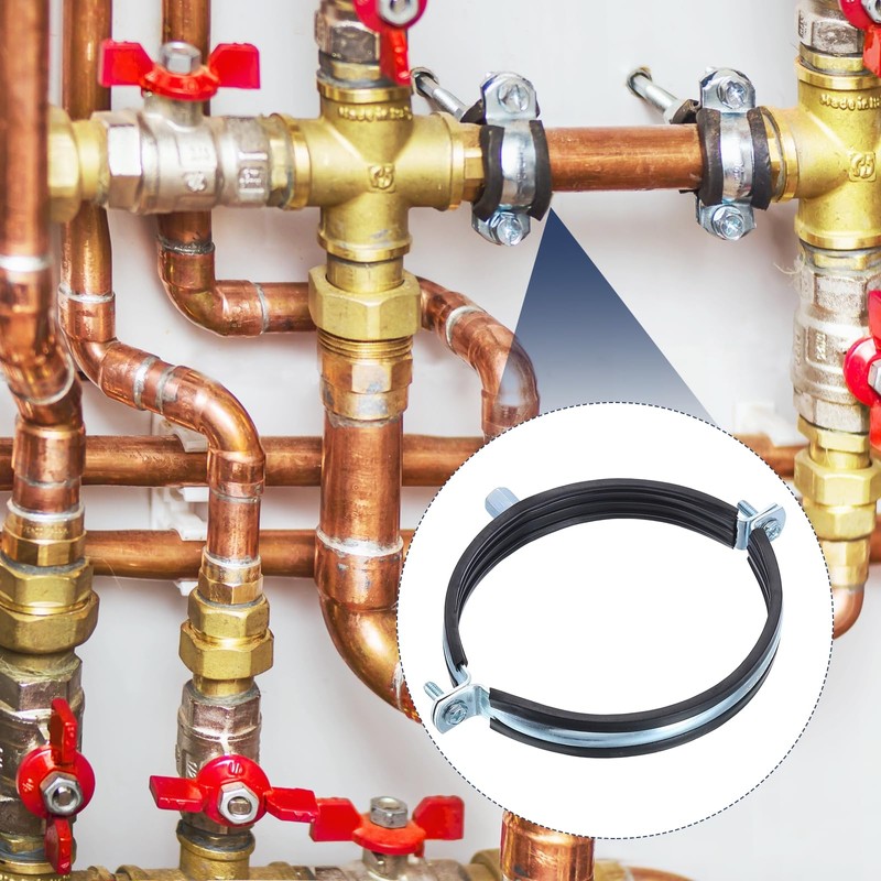 sourcing map 4 Pcs Split Ring Pipe Hanger, 140mm/5.5inch Adjustable