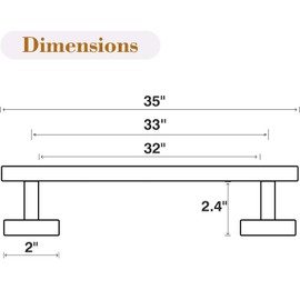 USHOWER Brushed Nickel Towel Bar, 32-Inch Towel Racks for Bathroom Wall-Mounted, SUS304 Stainless Steel Towel Rod Modern Home Decor (Total Length 35-Inch)