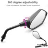 【2022 Upgraded】 Universal Motorcycle Convex Rear View Mirrors, With 10mm