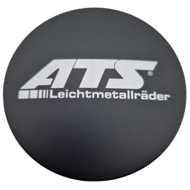 1 x ATS Hub Cap 64 mm Matt Black (N32) Logo Silver Original Wheel Centre Cap / Hub Cap