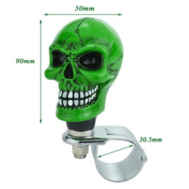 Lunsom Skull Steering Wheel Spinner Suicide Knob Auto Control Power Booster Aid Helper Car Driving Turning Ball Fit Most Manual Vehicle Truck (Green)