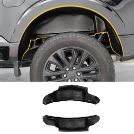 Maxzina Rear Wheel Well Liners Compatible with 2021-2025 Ford F150 (Not for Raptor) Rear Wheel Arch Liners PE No Drilling Well Guards Tire Inner Fenders for 2024 F-150 Accessories (2PCS)