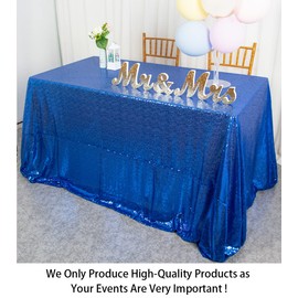 ShinyBeauty Royal Blue Sequin Tablecloth Rectangle 60 x 102 Inch Glitter Sequin Tablecloths for Parity Linen Tablecloth Sparkly Table Cover (150 x 260 cm, Blue)