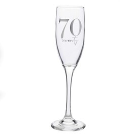 Widdop and Co 70th Birthday Champagne Flute Glass with Silver Detail - 70