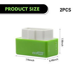 pinflaw 2 PCS Automobile Power Upgrade Fuel Saving, OBD2 ECOOBD2 Automotive Plug and Driver Single Plate, Automotive Energy Saver Accessories, Universal for Most Cars (Green)