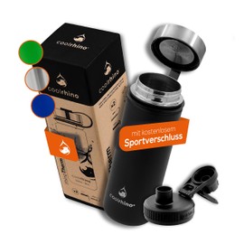 coolrhino Edelstahl Thermo-Trinkflasche 530-ml / 950-ml für Sport, Outdoor & Kinder - Isolierflasche BPA frei - Thermos-Flasche doppelwandig inkl. Sport-Deckel - auslaufsichere Edelstahl-Trinkflasche