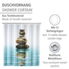 Wenko 20961100 Shower curtain Meditation highquality textile fabric, washable, Plastic