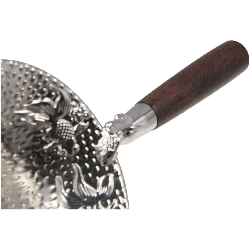 Stainless Steel Tea Strainer,Embossed Tea Strainer with Wood Handle,Loose Leaf