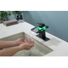 ICREEH LED Waterfall Bathroom Sink Faucet, 3 Colors Changing Glass