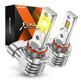 SEALIGHT H10 9140 9145 LED Fog Light Bulbs Yellow, 16000LM 9140 H10 LED Fog Lights, 1000% Super Brightness Fog Lights LED, 3000K Amber Fog Light Bulbs, Non-polarity, Pack of 2