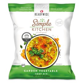READYWISE - Simple Kitchen, Garden Vegetable Soup, 16 Servings, MRE, Gluten Free, & Vegetarian, Food, Soup Mix, for Events, Hiking, Emergency Food Supply, Camping Essentials, or Daily Use, 1 Pack