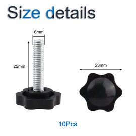 INCREWAY M6/M8/M10 x 25mm Knurled Screw with Plum Blossom Handle