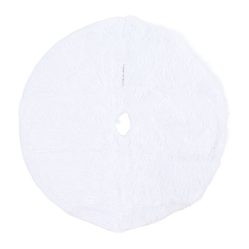 35.4in Christmas Tree Skirt White Fine Workmanship Soft Thick Fluffy